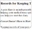Records for Keeping Track of Your Care